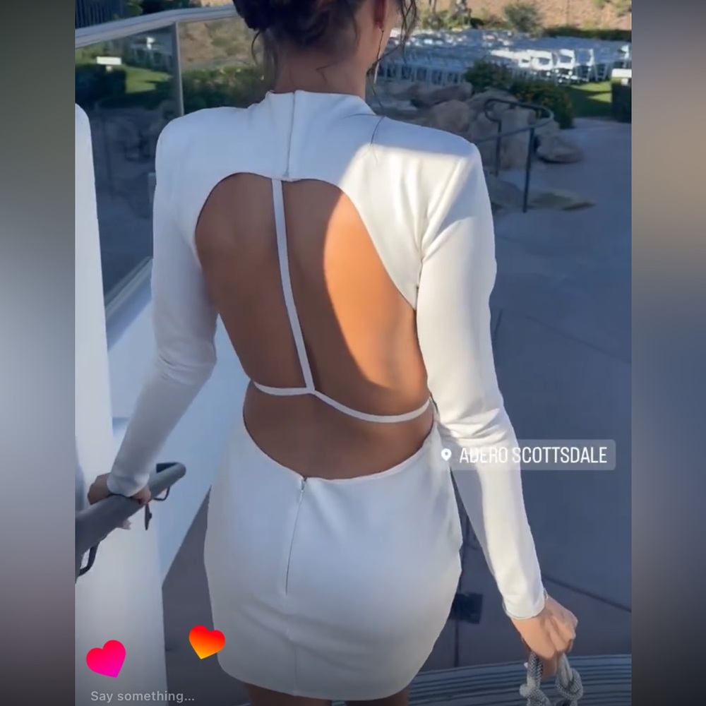 Revolve Michael Costello Cream Long Sleeve Dress